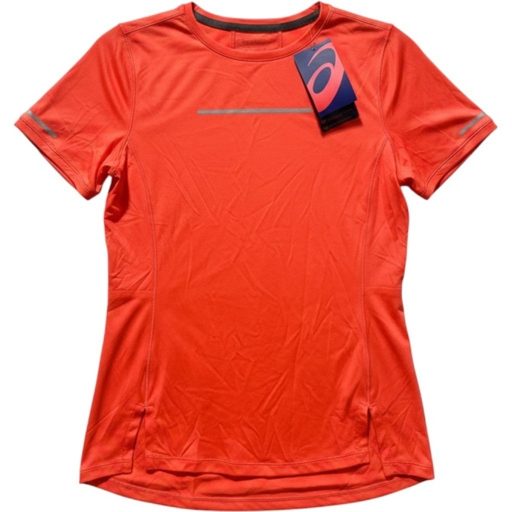 NEW Asics Womens Orange Shirt Activewear XS Run Walk Yoga Gym Casual Athletic